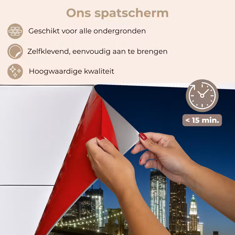 Spatscherm keuken - Stadslichten - Avond - Skyline - Brug — 3