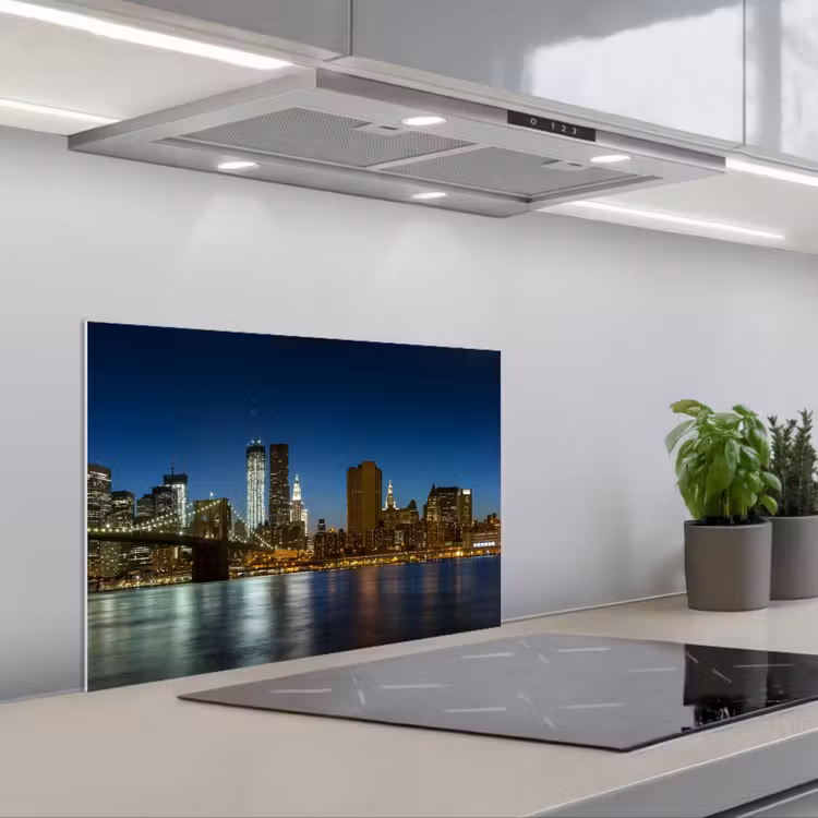 Spatscherm keuken - Stadslichten - Avond - Skyline - Brug — 4