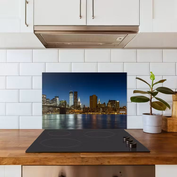 Spatscherm keuken - Stadslichten - Avond - Skyline - Brug — 5
