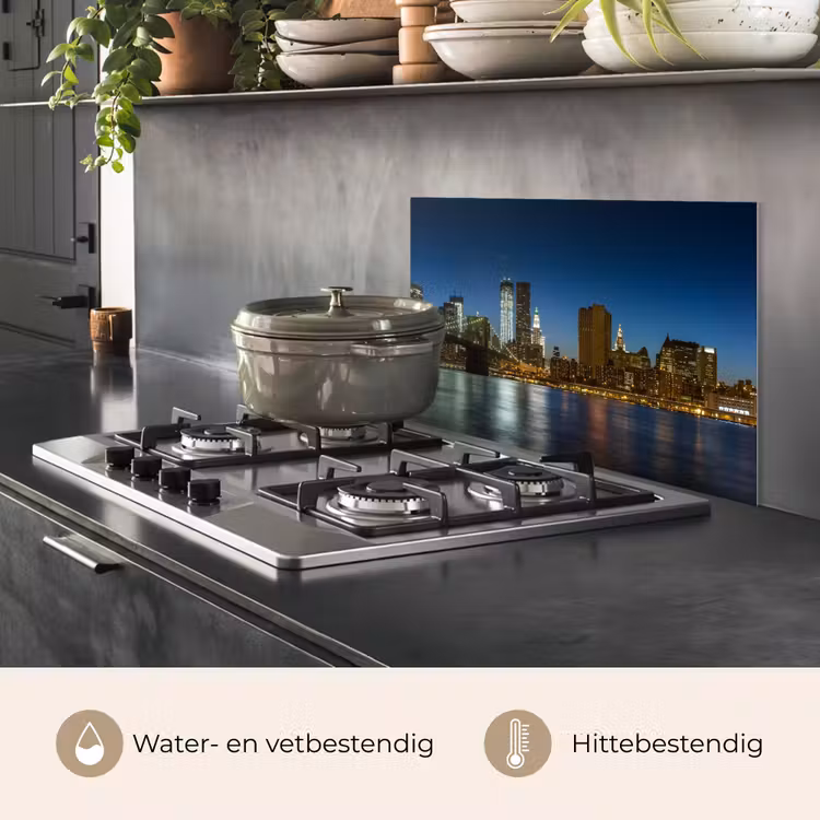 Spatscherm keuken - Stadslichten - Avond - Skyline - Brug — 6