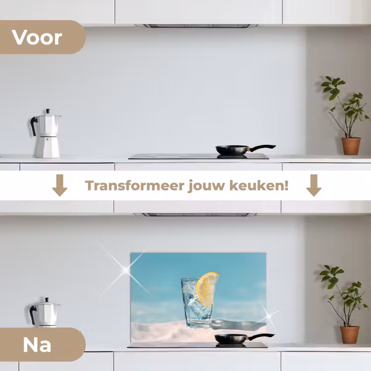Spatscherm keuken - Glas - ijsblokjes - Citroen — 3