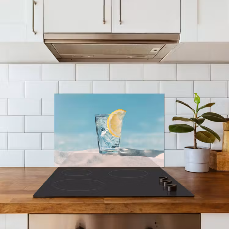 Spatscherm keuken - Glas - ijsblokjes - Citroen — 6