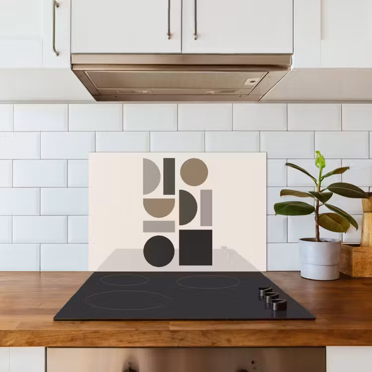 Spatscherm keuken - Natuurlijke tinten - Grafisch - Verticale compositie — 6