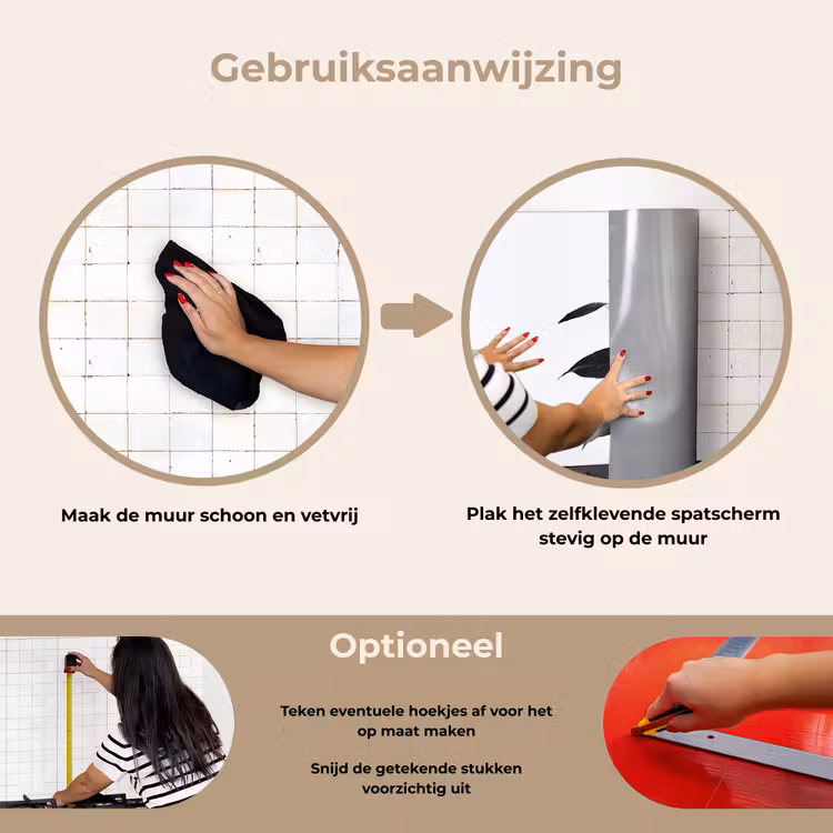 Spatscherm keuken - Plant - Bladeren - Minimalistisch - Zwart — 8