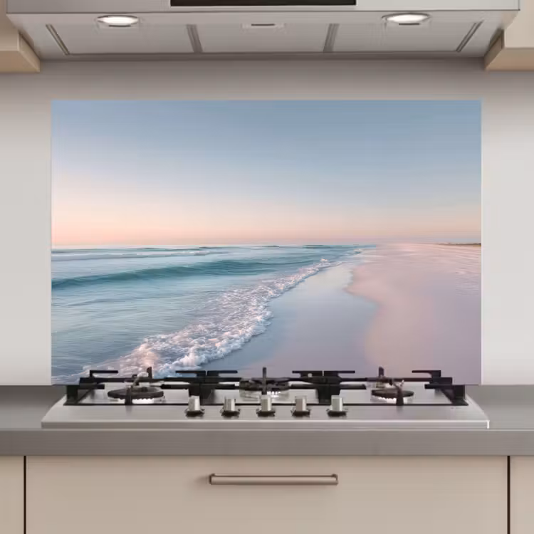 Spatscherm keuken - Kustlijn - Pastel - water — 1
