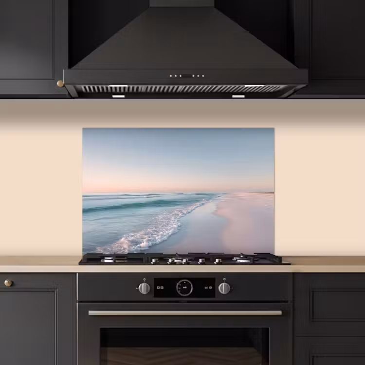 Spatscherm keuken - Kustlijn - Pastel - water — 2