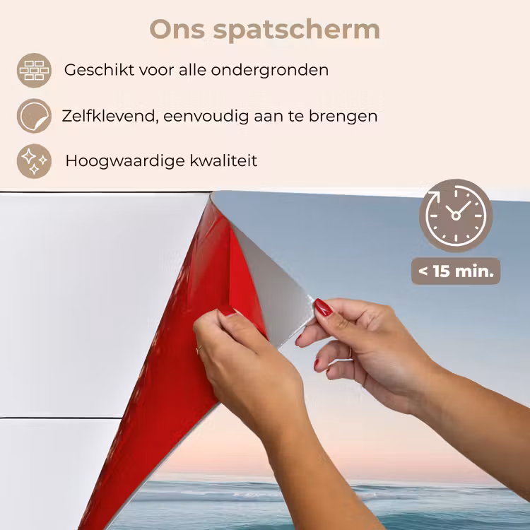Spatscherm keuken - Kustlijn - Pastel - water — 4