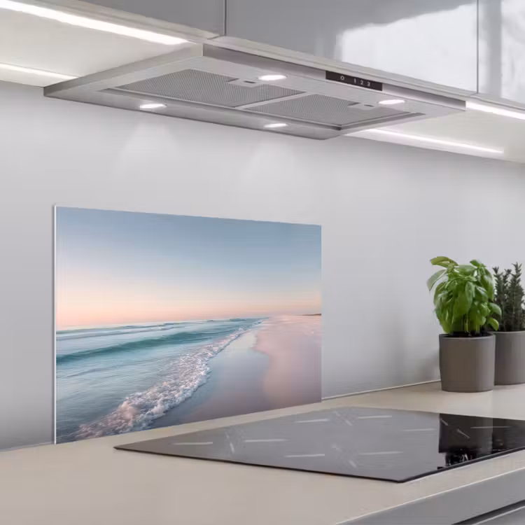 Spatscherm keuken - Kustlijn - Pastel - water — 5