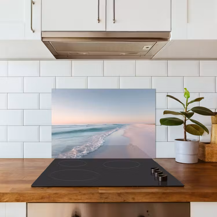 Spatscherm keuken - Kustlijn - Pastel - water — 6