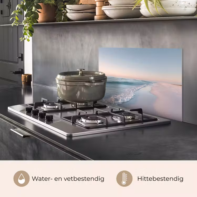Spatscherm keuken - Kustlijn - Pastel - water — 7