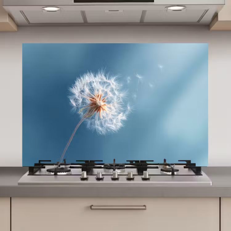 Spatscherm keuken - Paardenbloem - Wind - Blauw — 1
