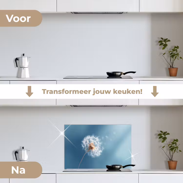 Spatscherm keuken - Paardenbloem - Wind - Blauw — 3