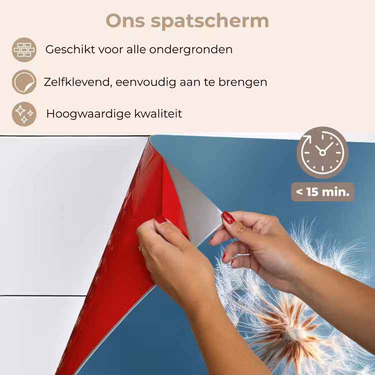 Spatscherm keuken - Paardenbloem - Wind - Blauw — 4