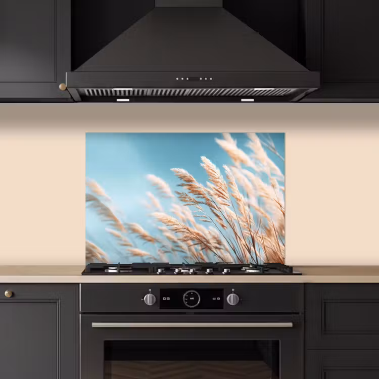 Spatscherm keuken - Siergras - Wind - Lichtbruin — 2