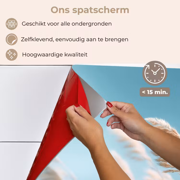 Spatscherm keuken - Siergras - Wind - Lichtbruin — 4