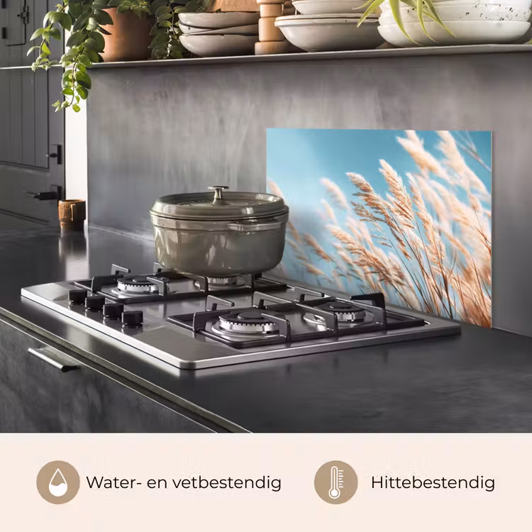 Spatscherm keuken - Siergras - Wind - Lichtbruin — 7