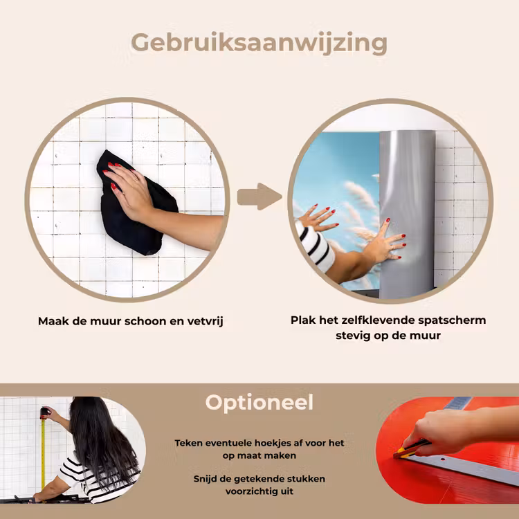 Spatscherm keuken - Siergras - Wind - Lichtbruin — 8