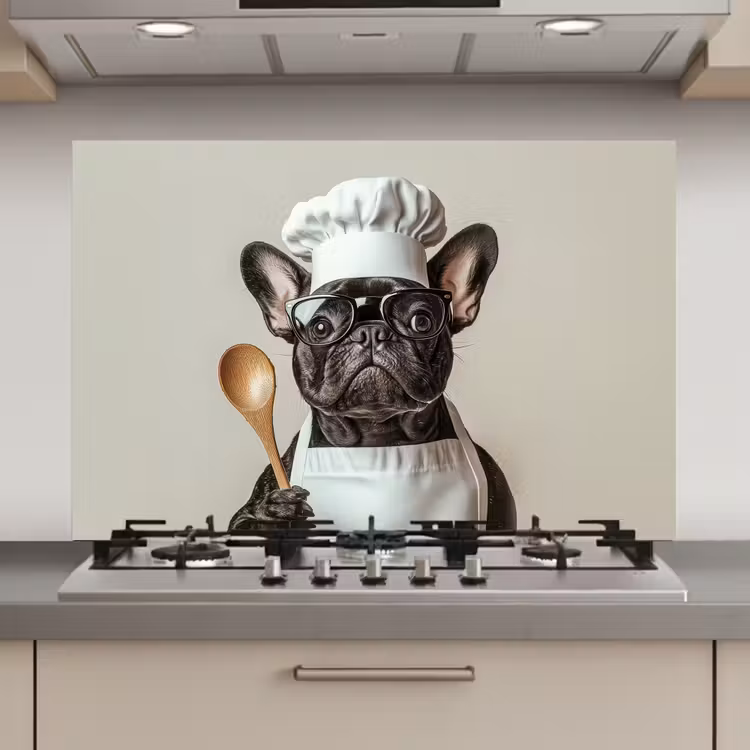 Spatscherm keuken - Bril - Hond - Kok — 1