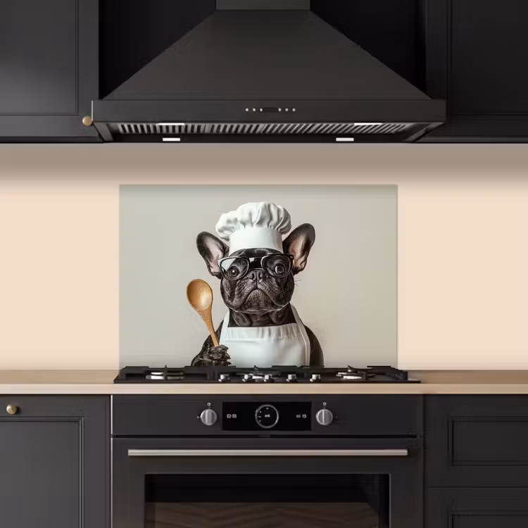 Spatscherm keuken - Bril - Hond - Kok — 2