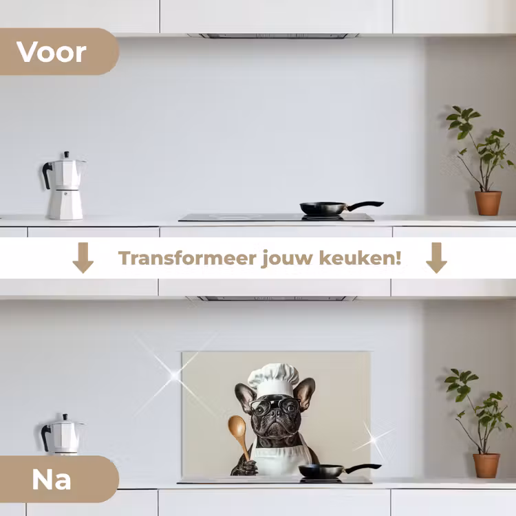 Spatscherm keuken - Bril - Hond - Kok — 3