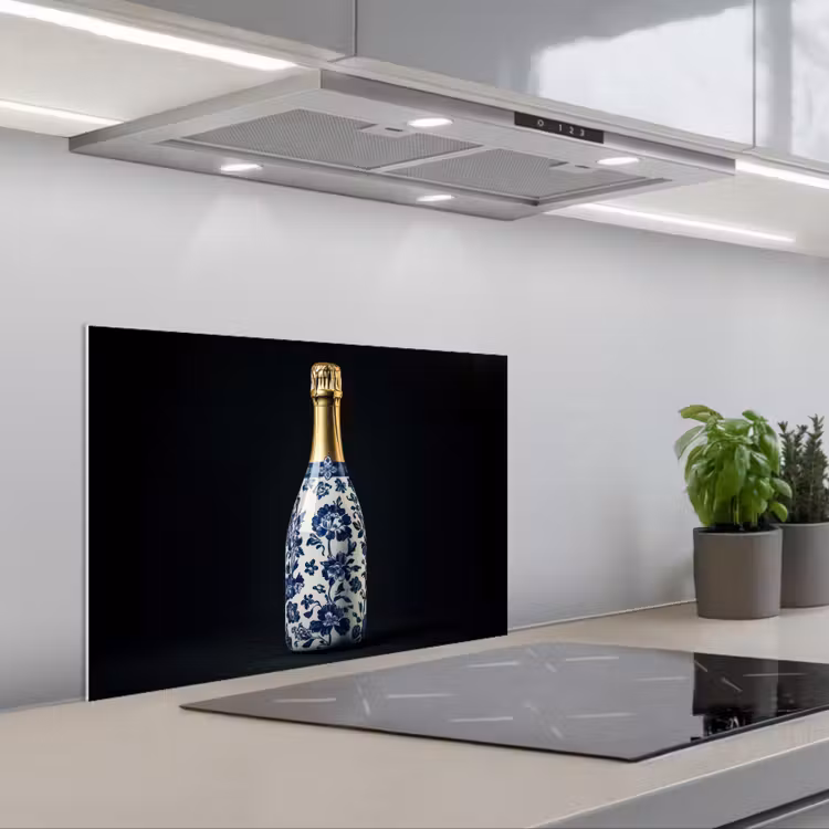 Spatscherm keuken - Champagne - Bloemen - Goud - Chique — 5