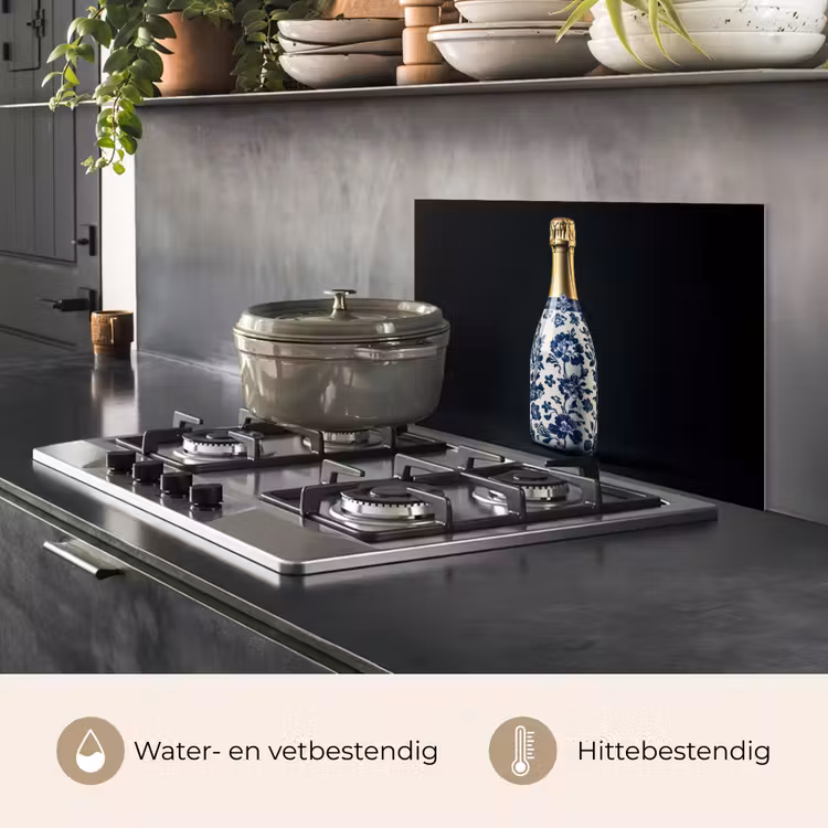 Spatscherm keuken - Champagne - Bloemen - Goud - Chique — 7