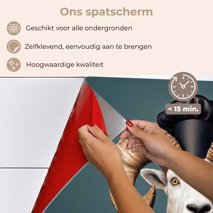 Spatscherm keuken - Geit - Hoorns - Kokskleding — 4