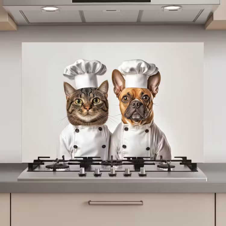 Spatscherm keuken - Kat - Hond - Kokskleding — 1