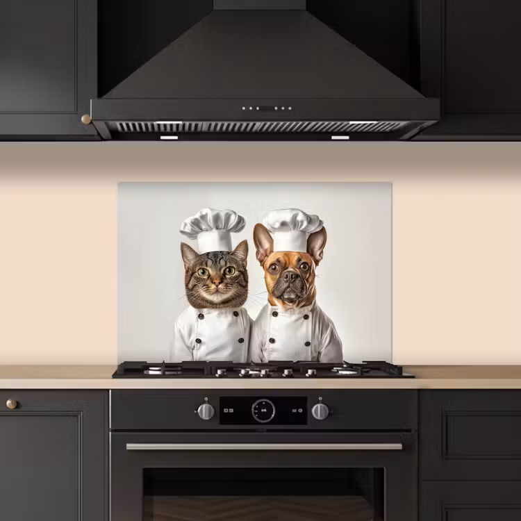 Spatscherm keuken - Kat - Hond - Kokskleding — 2