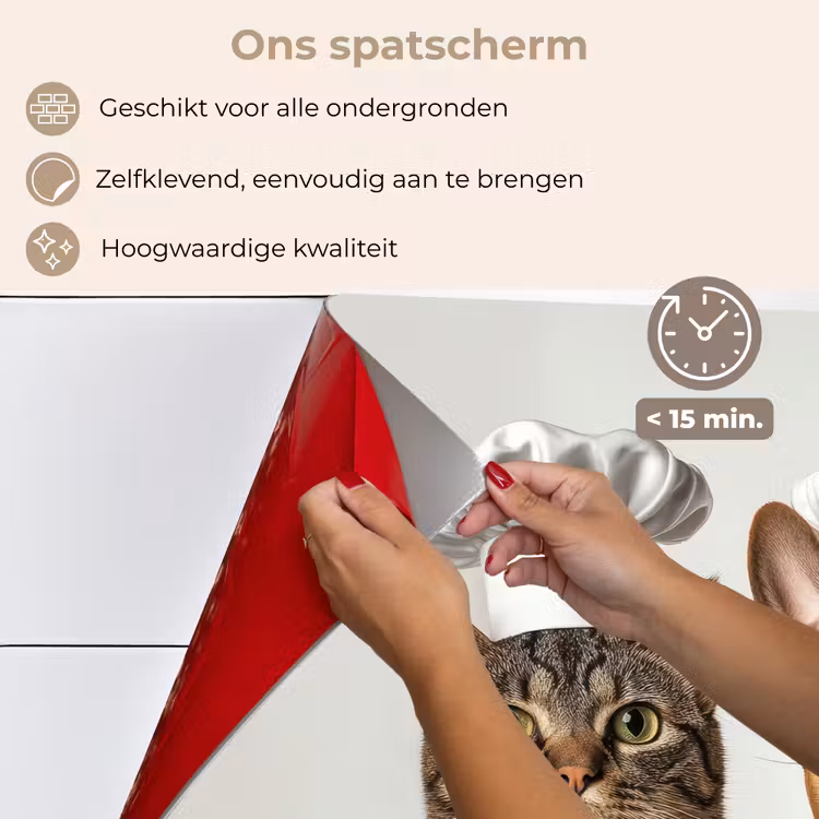Spatscherm keuken - Kat - Hond - Kokskleding — 4