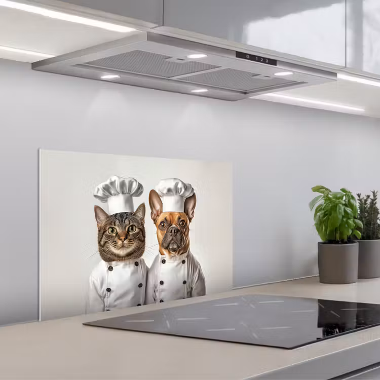 Spatscherm keuken - Kat - Hond - Kokskleding — 5