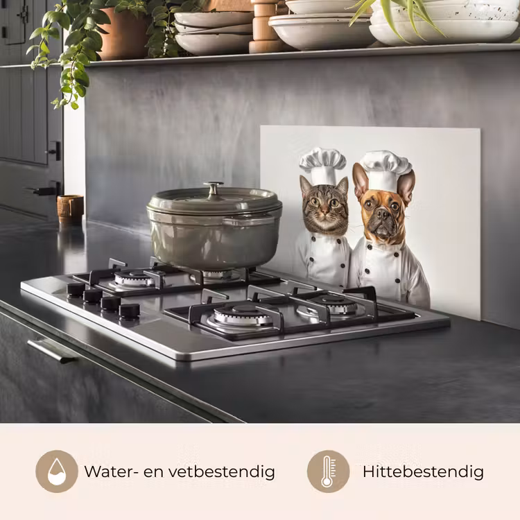 Spatscherm keuken - Kat - Hond - Kokskleding — 7