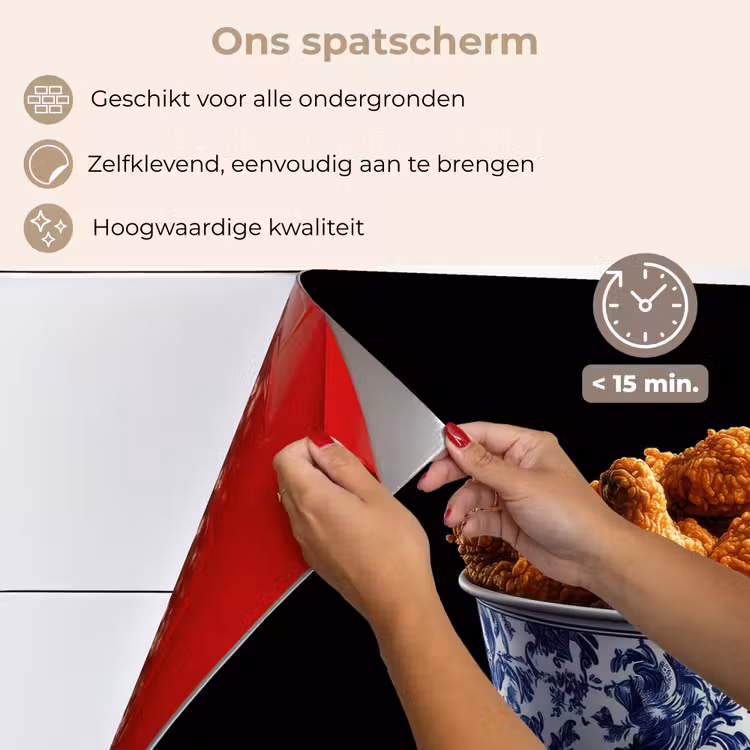 Spatscherm keuken - Kip - Bucket - Delfts blauw - Lekker — 4