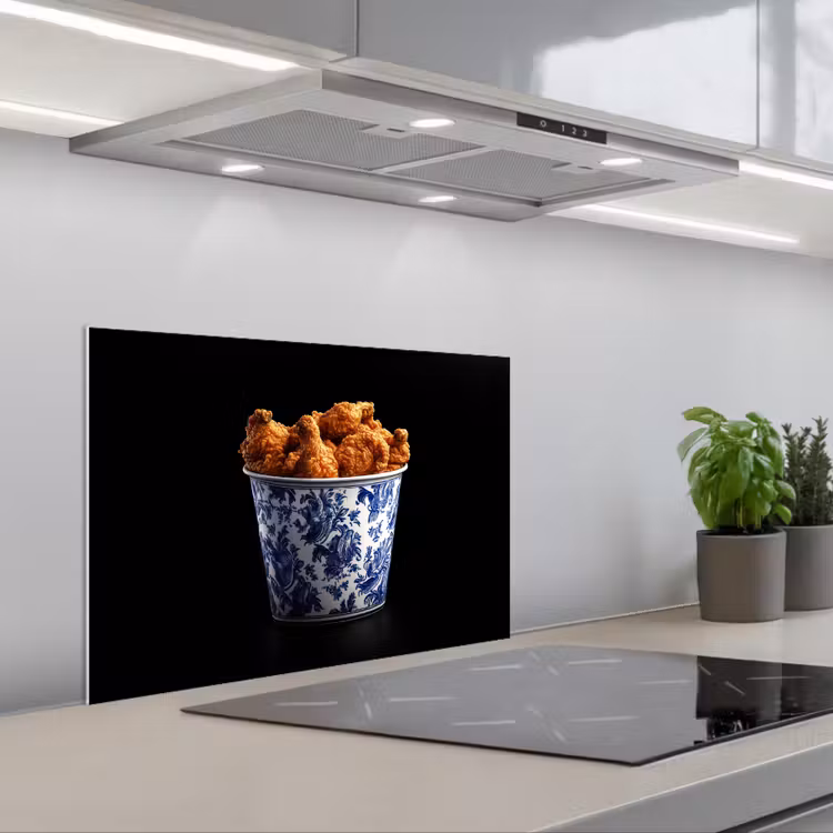 Spatscherm keuken - Kip - Bucket - Delfts blauw - Lekker — 5
