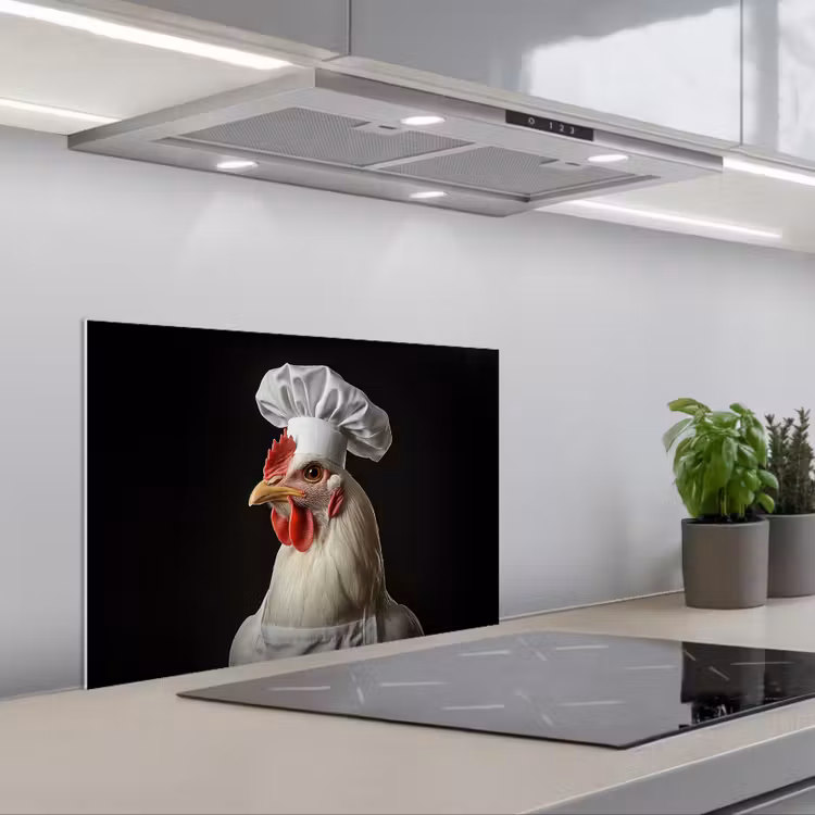 Spatscherm keuken - Kok - Rood - Kip — 5