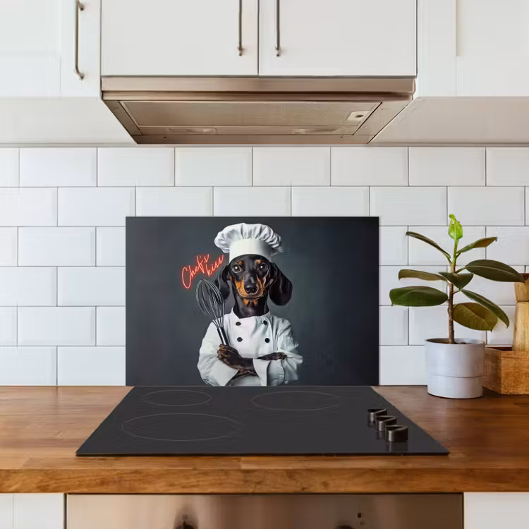 Spatscherm keuken - Quote - Neon - Hond - Kokskleding — 6