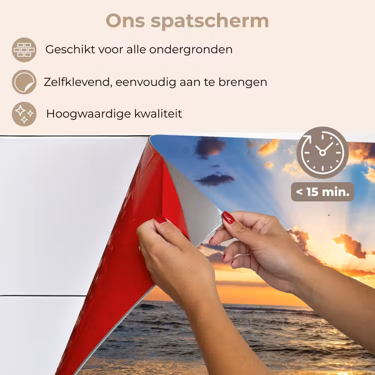 Spatscherm keuken - Strand - Zonsondergang - Zee - Wolken - Horizon — 4