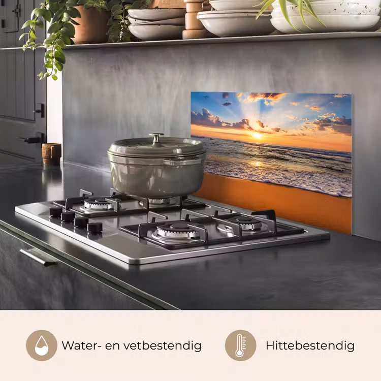 Spatscherm keuken - Strand - Zonsondergang - Zee - Wolken - Horizon — 7