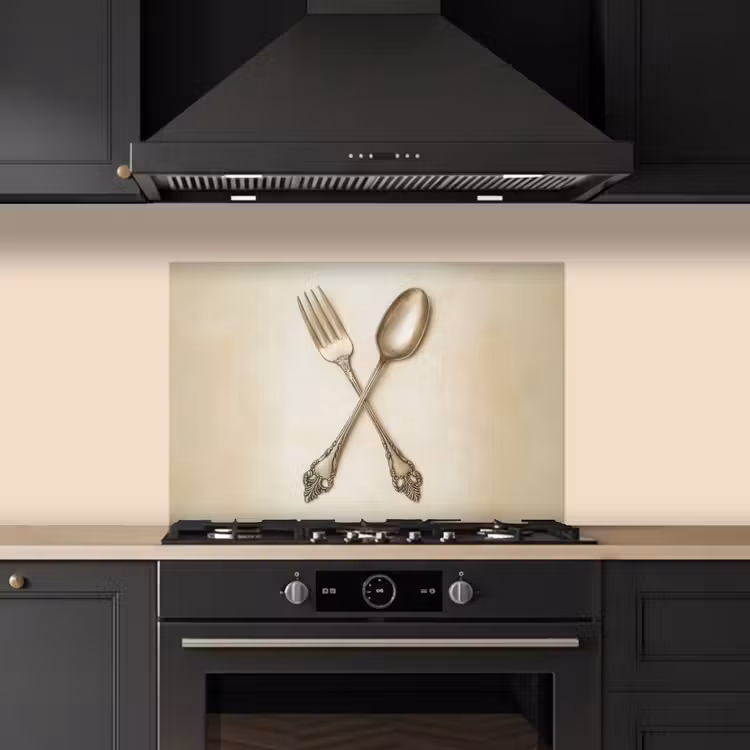 Spatscherm keuken - Beige - Vintage - Bestek — 2