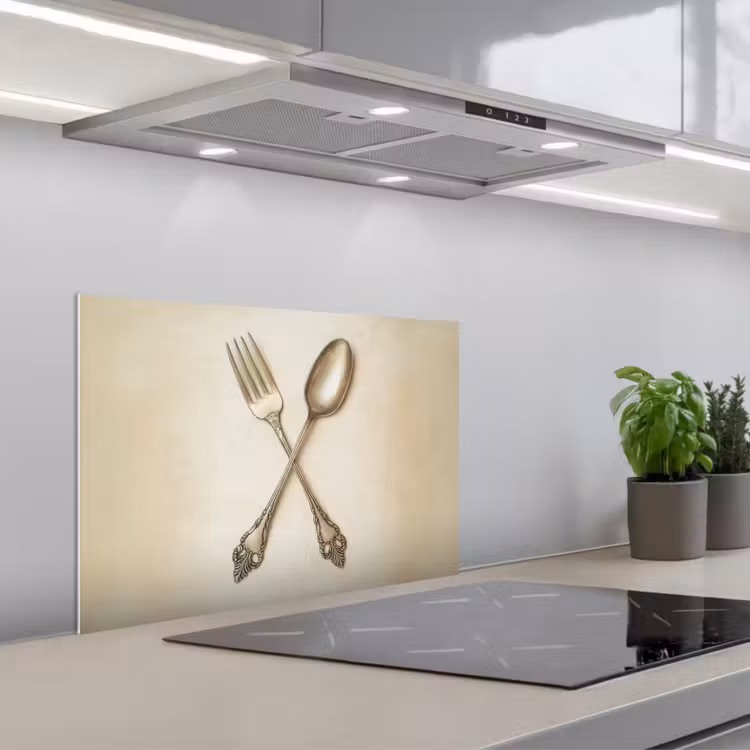 Spatscherm keuken - Beige - Vintage - Bestek — 5
