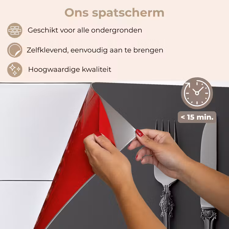 Spatscherm keuken - Bestek - Zwart — 4