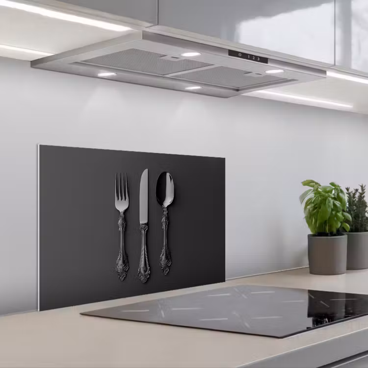 Spatscherm keuken - Bestek - Zwart — 5