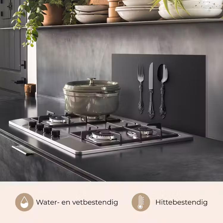 Spatscherm keuken - Bestek - Zwart — 7