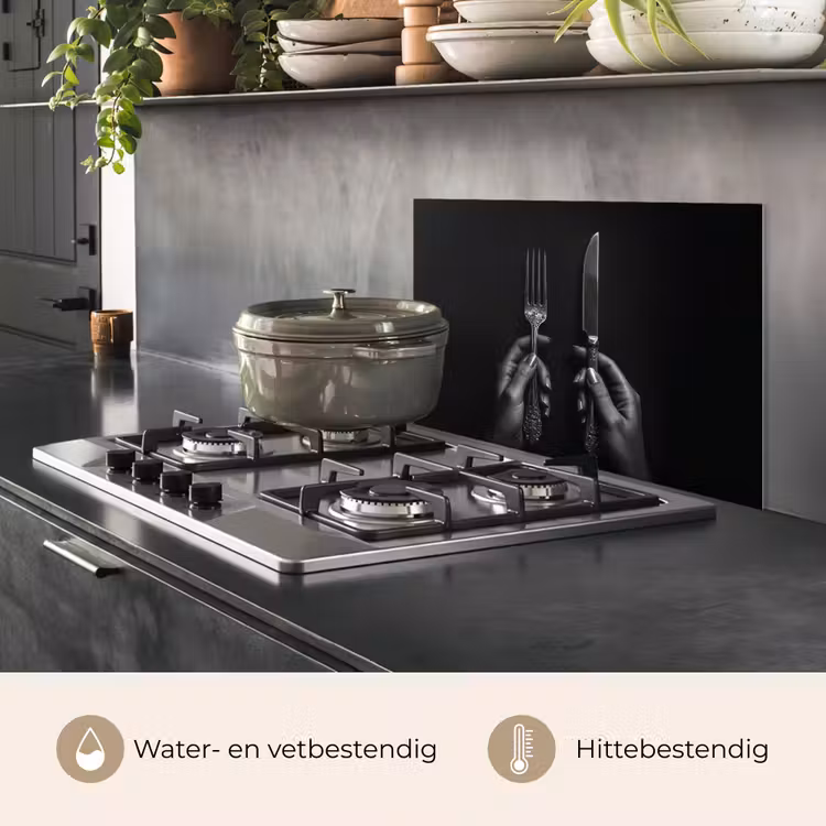 Spatscherm keuken - Bestek - Zwart - Wit — 7