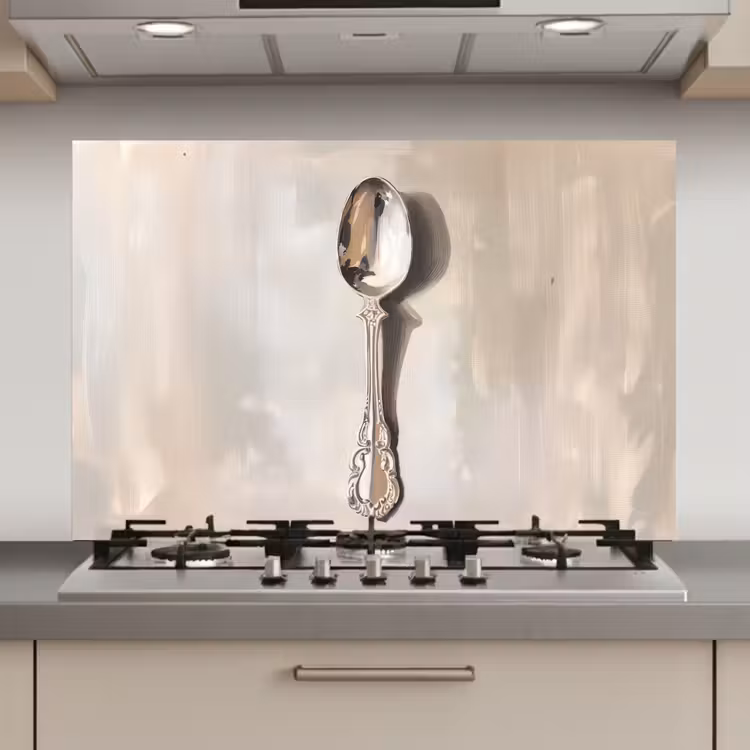 Spatscherm keuken - Lepel - Verf - Zilver — 1
