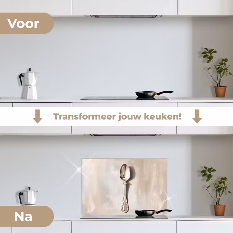 Spatscherm keuken - Lepel - Verf - Zilver — 3