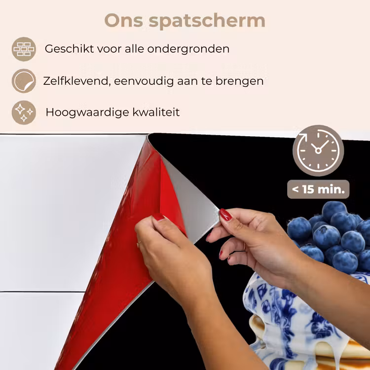 Spatscherm keuken - Pannenkoeken - Blauwe Bessen - Bord — 4