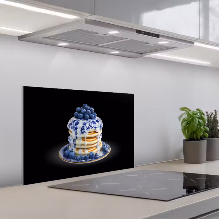 Spatscherm keuken - Pannenkoeken - Blauwe Bessen - Bord — 5