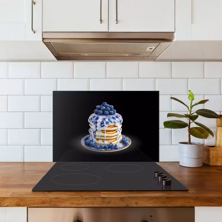 Spatscherm keuken - Pannenkoeken - Blauwe Bessen - Bord — 6