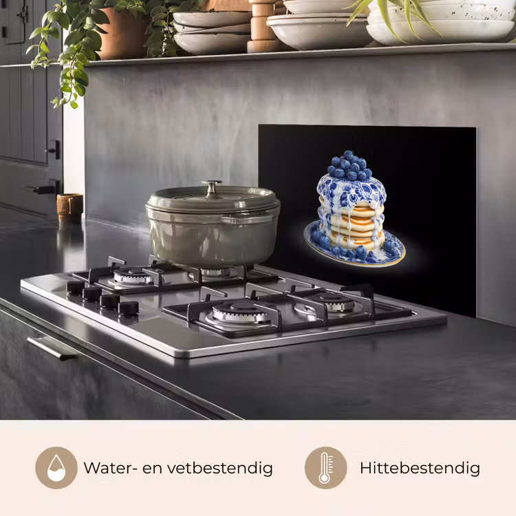 Spatscherm keuken - Pannenkoeken - Blauwe Bessen - Bord — 7